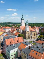 Fototapeta na wymiar Złotoryja - the oldest town in Poland, aerial view