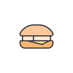 Fish seafood filled outline icon