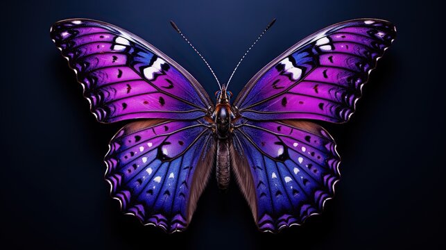 Beautiful purple butterfly insect animal AI generated image