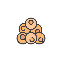 Red caviar filled outline icon