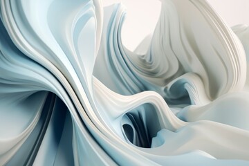 Fluid Art: Captivating Motion and Flow with Silk-like Patterns and Swirling Waves in Blue, generative AI