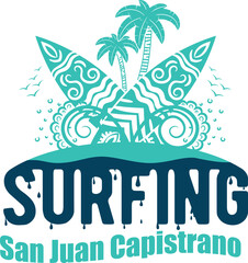 San Juan Capistrano US cities t-shirt designs. Vector illustration. T-Shirt Design United States Of America