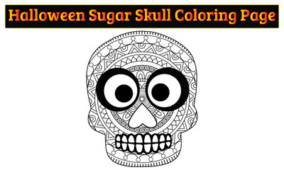 Halloween Sugar Skull Coloring Page