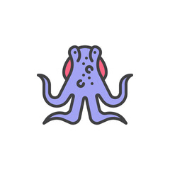 Octopus sea animal filled outline icon
