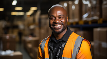 Fototapeta premium male worker in a storage hall