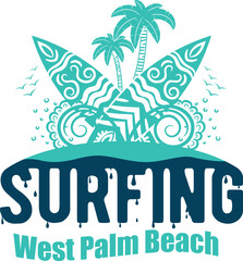 West Palm Beach US cities t-shirt designs. Vector illustration. T-Shirt Design United States Of America