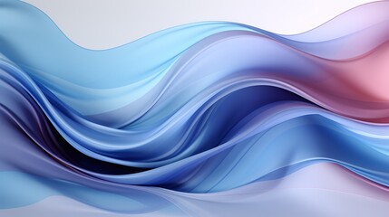 Fototapeta premium Abstract wavy blue background, 3d wallpaper. AI Generative