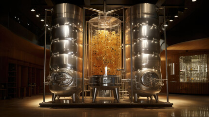 Beer fermentation tank - obrazy, fototapety, plakaty