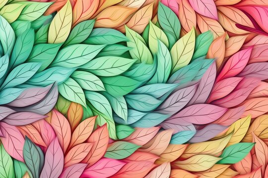 Pattern of intertwined intricate leaves. AI Generative