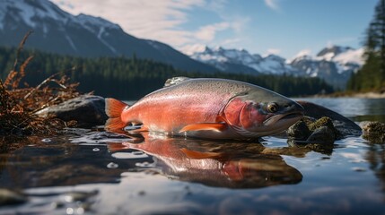 Fish deaths from killer, water scarcity and pollution AI generated image
