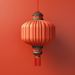 Lantern lamp oriental style cartoon illustration, AI Generated