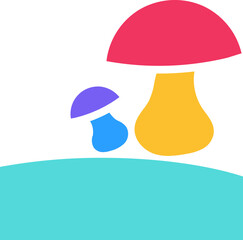 Solid Mushrooms Simple Flat Icon