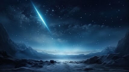 frozen mountain landscape with northern lights illuminating the night sky, generative ai