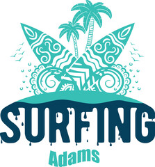 Summer surfing T-shirt design. Summer t-shirt design vector. For t-shirt print and other uses