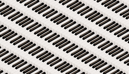 Piano abstract background. 3d illustration