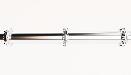 Metal pipe on white background. on a white background 3D illustration, 3D rendering