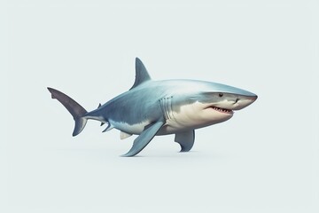 Fototapeta premium Shark on the white background, isolated