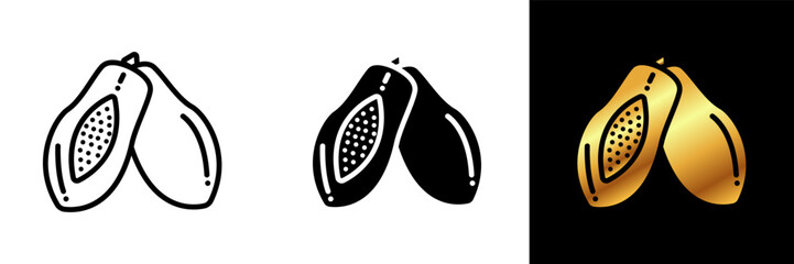 The Papaya icon represents the tropical fruit known for its vibrant color, unique shape, and sweet, juicy flavor. 