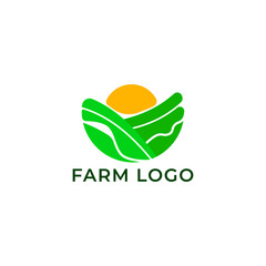 ILLUSTRATION ABSTRACT FARM AGRICULTURE SIMPLE LOGO ICON TEMPLATE DESIGN VECTOR