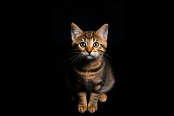 Fototapeta na wymiar Portrait of a cat on a black background
