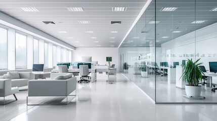 Naklejka na ściany i meble Interior design modern of open space office
