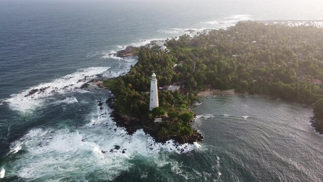 Aerial view of Dondra Lighthouse in Sri Lanka. High quality photo