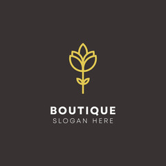 vector floral elegant gold unique ornament logo illustration