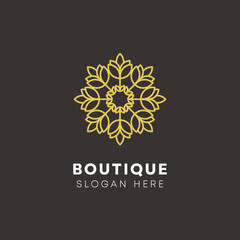 vector floral elegant gold unique ornament logo illustration