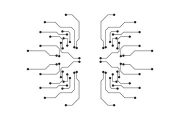 Abstract futuristic circuit board Illustration, Circuit board with various technology elements. Circuit board pattern for technology background. Vector illustration