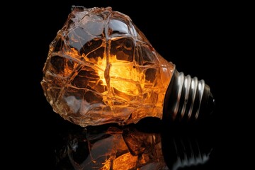 Fototapeta na wymiar broken glass of a burnt-out lightbulb, created with generative ai