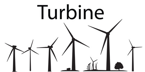 Set of silhouette Turbine vector illustration. Black Turbine vector collection. Turbine design. Turbine icon.