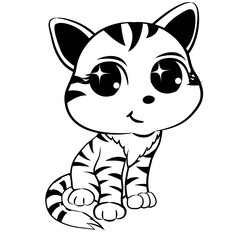 Fototapeta na wymiar baby cat cartoon illustration