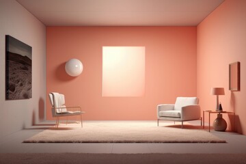 3d minimal room with a single spotlight on an art piece, created with generative ai