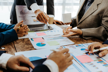 Team of business people meeting for business planning, brainstorming, accounting, tax and brokerage.