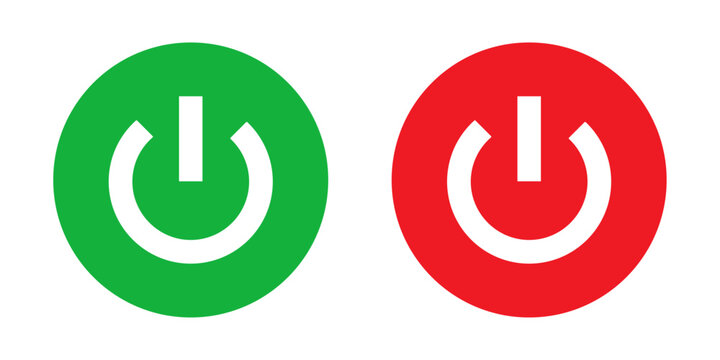 power on off green red button vector design
