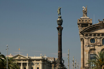columbus monument column sculpture barcelona Spain