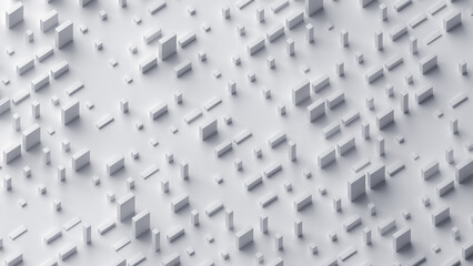 Abstract 3d render, white geometric background design