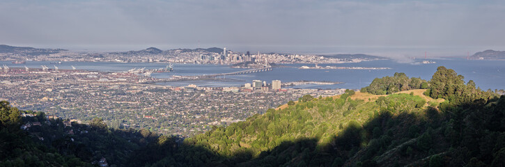 Panorama of San Francisco Bay Area in the Morning