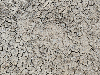 Brown dry soil or desert cracked ground texture background,land arid earth warming.