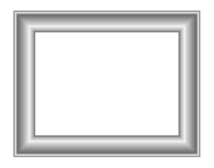 Mockup of a silver frame for painting or photo on a transparent background