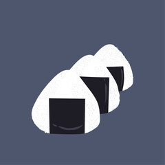 Vector illustration of Japanese-style rice balls wrapped in nori