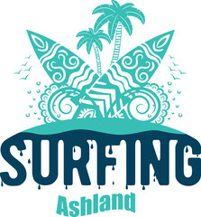 Summer surfing T-shirt design. Summer t-shirt design vector. For t-shirt print and other uses