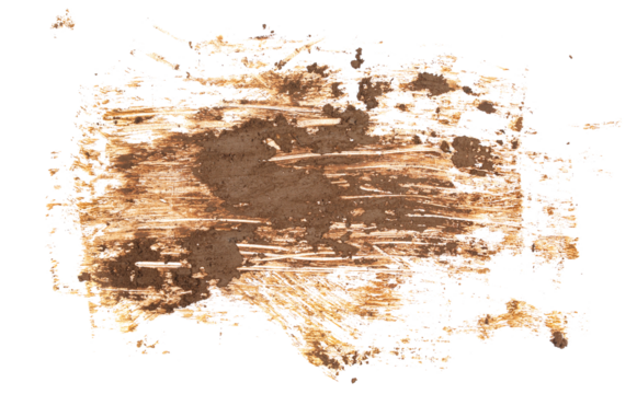 Drops of mud sprayed isolated on white background, with clipping path