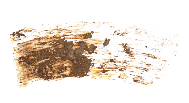 Drops of mud sprayed isolated on white background, with clipping path