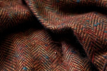 close-up of tweed fabric with intricate pattern and texture, created with generative ai