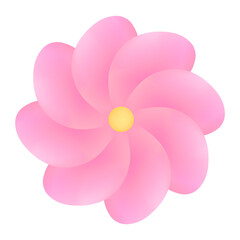 Fototapeta premium Pink Windmill Pastel Watercolor Soft brush Yellow Pollen