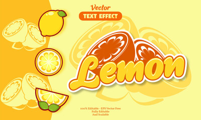 lemon text effect with lemon icon background