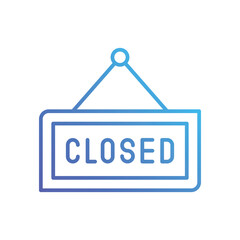 Closed Hanging Board Icons, vector stock illustration.