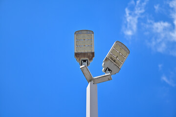 Solar powered light pole To conserve the environment and reduce global warming