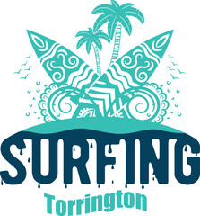 Summer surfing T-shirt design. Summer t-shirt design vector. For t-shirt print and other uses